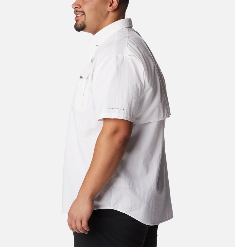Men's Columbia PFG Bahama II Short Sleeve Shirts White | Plus Size CA-D03CA